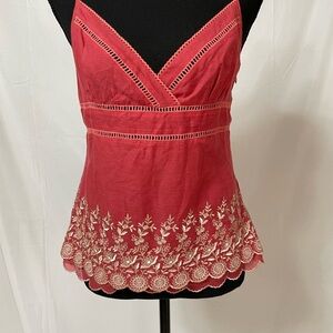 BEBE | Women’s Tank with Embroidered top/bottom & layers | SIZE S | GUC
